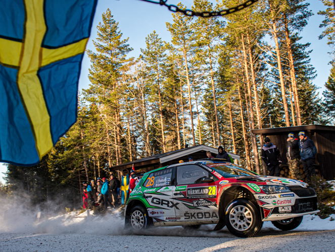 Emil Lindholm/Mikael Korhonen, competing in a privately
entered ŠKODA FABIA Rally2 evo, finished second in
WRC3, missing out on the category victory by just five
seconds. Emil Lindholm/Mikael Korhonen, competing in a privately
entered ŠKODA FABIA Rally2 evo, finished second in
WRC3, missing out on the category victory by just five
seconds.
