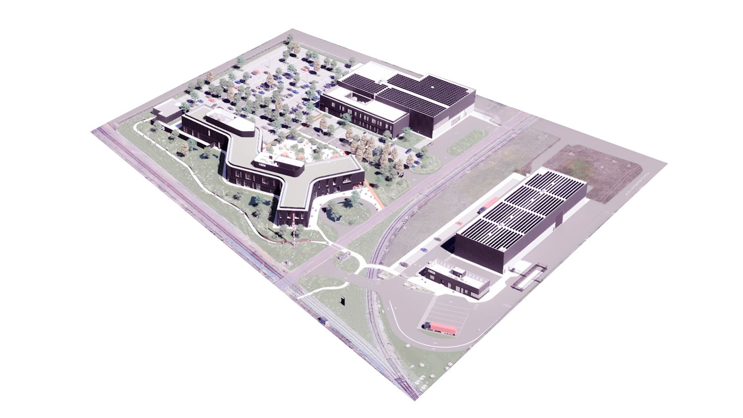 impressie bovenaanzicht INEOS Project ONE administratieve campus