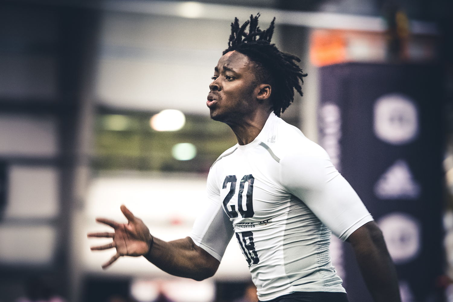 Tunde Adeleke at the CFL Combine presented by adidas. Photo credit: Johany Jutras/CFL