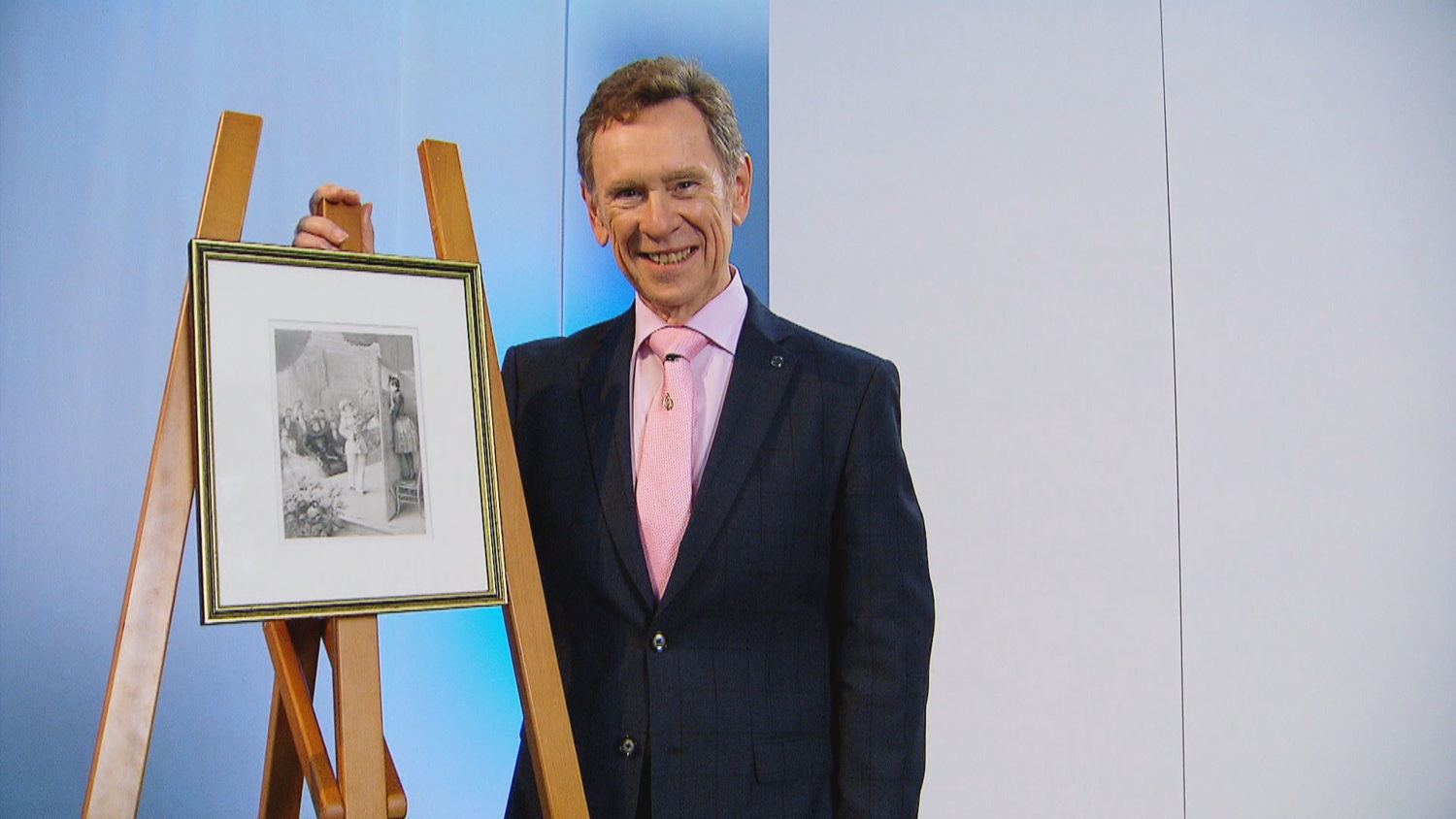 Koen Crucke met litho van Albert Lynch
