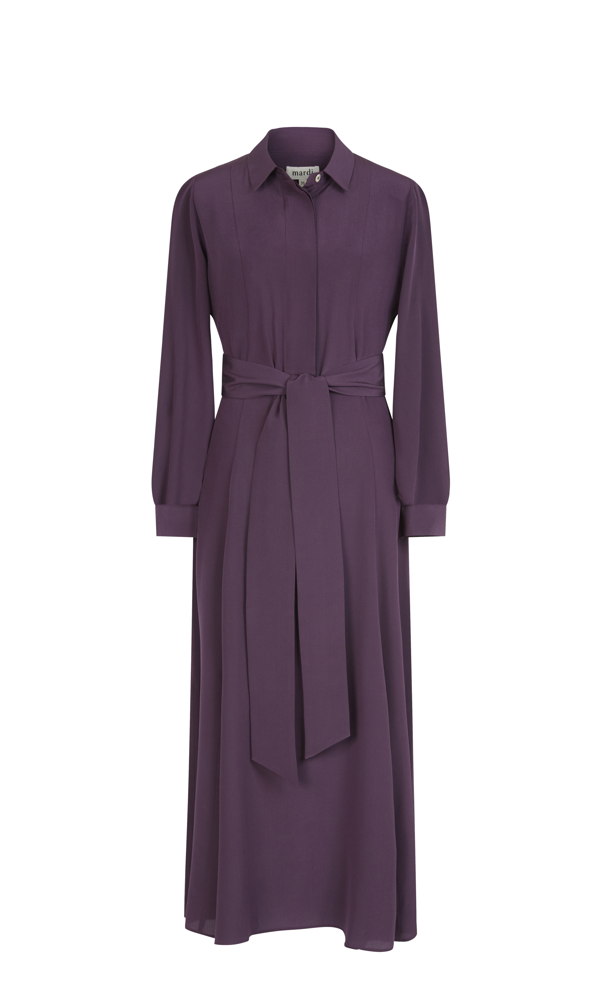 Mardi Editions - AW20 - Robe magali en crèpe de laine - prune - 265€