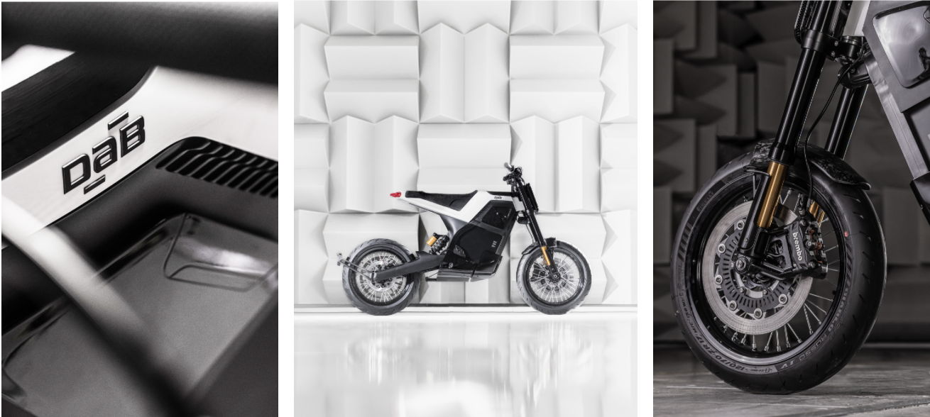 (Pictured above: The new DAB 1α Motorbike in W-White by DAB Motors, photographed by David Duchon Doris)