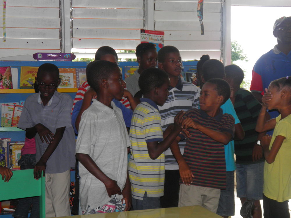 Schools students during the Toy Drive to Dominica.