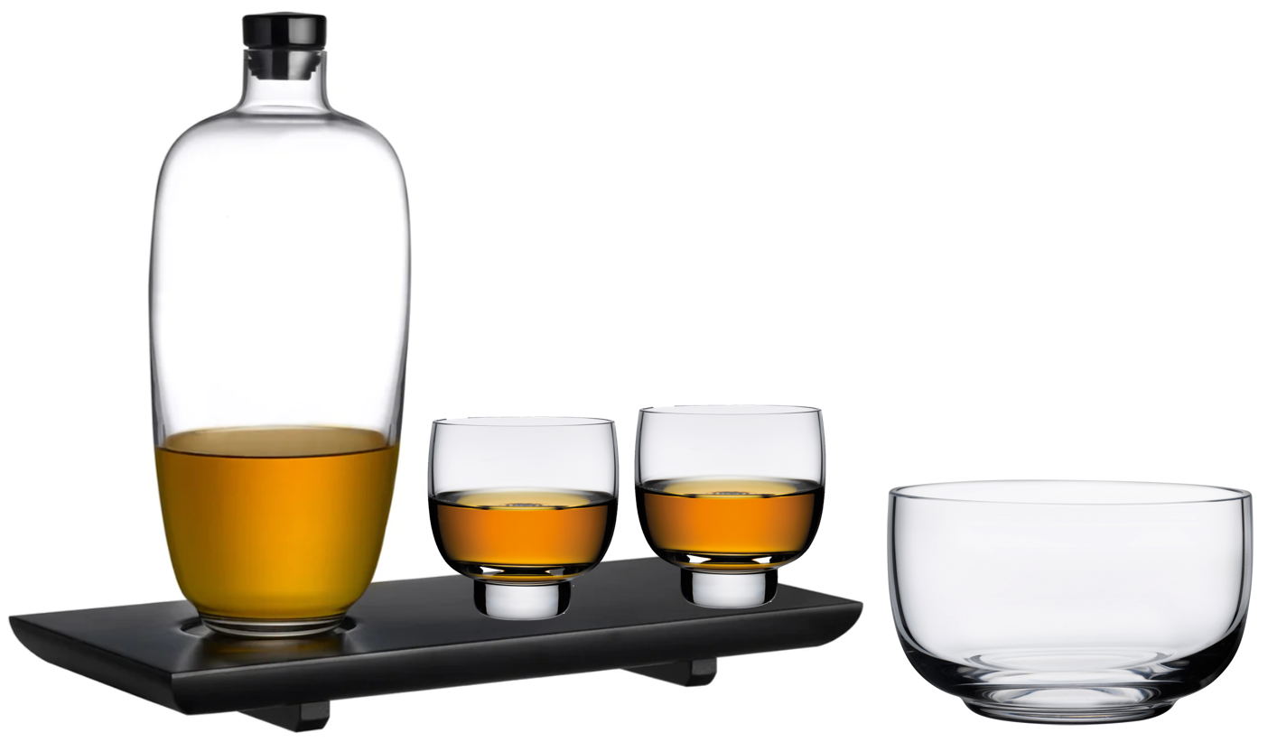 Malt Whisky Bottle Tall with Wooden Tray, EUR €112, US $180, INT $162
Malt Set of 2 Whisky Glasses, EUR €46, US $75, INT $68
Malt Set of 2 Bowls, EUR €46, US $75, INT $68 Malt Whisky Bottle Tall with Wooden Tray, EUR €112, US $180, INT $162
Malt Set of 2 Whisky Glasses, EUR €46, US $75, INT $68
Malt Set of 2 Bowls, EUR €46, US $75, INT $68