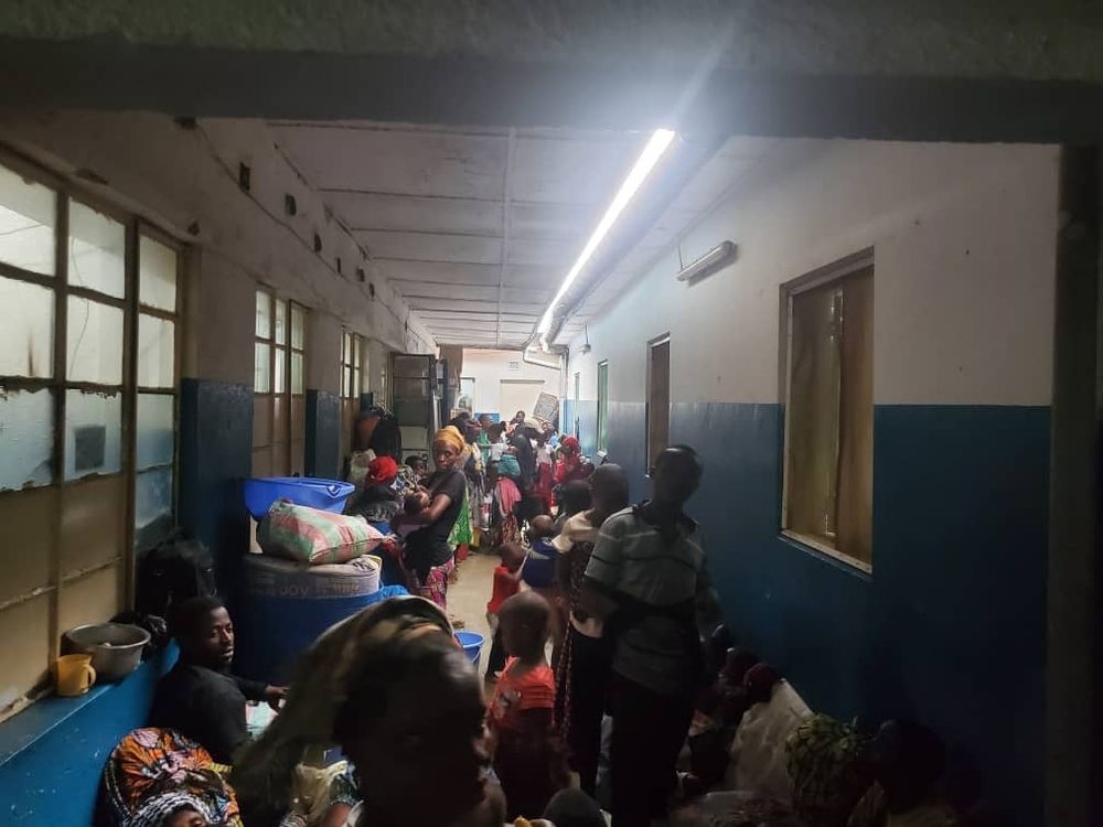 Influx of displaced people to the Masisi general referral hospital, supported by MSF. These people are fleeing clashes between the belligerents in the territory of Masisi | Date taken: 09/01/2025 | Copyright: MSF | Location: DRC