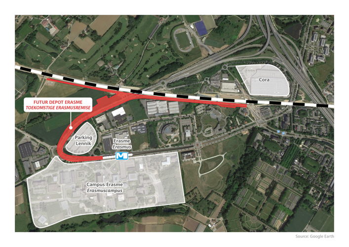 Plan de localisation du futur dépôt Erasme