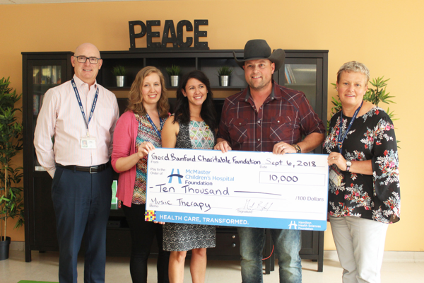 Media Advisory: The Gord Bamford Foundation Donates $10,000 to McMaster Children’s Hospital In Hamilton Ontario