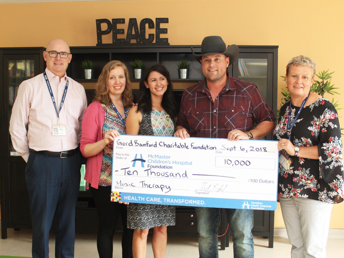Media Advisory: The Gord Bamford Foundation Donates $10,000 to McMaster Children’s Hospital In Hamilton Ontario
