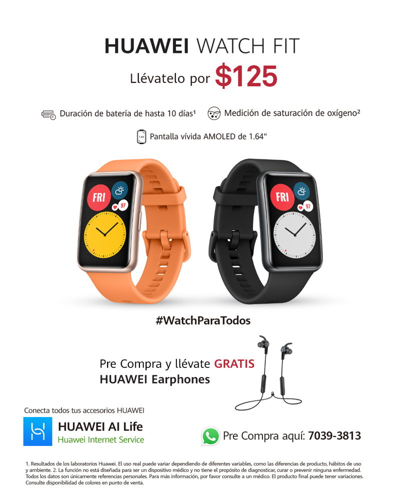 El HUAWEI WATCH FIT llega a El Salvador