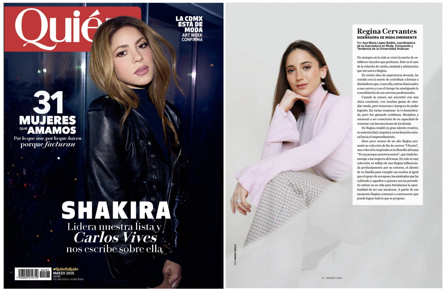 Regina Guiot, reconocida por la revista Quién como una de “Las 31 Mujeres Que Amamos”
