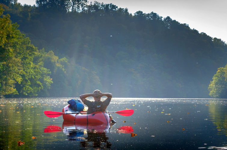 Denis Closon-Pack and Raft sur le lac de Nisramont
