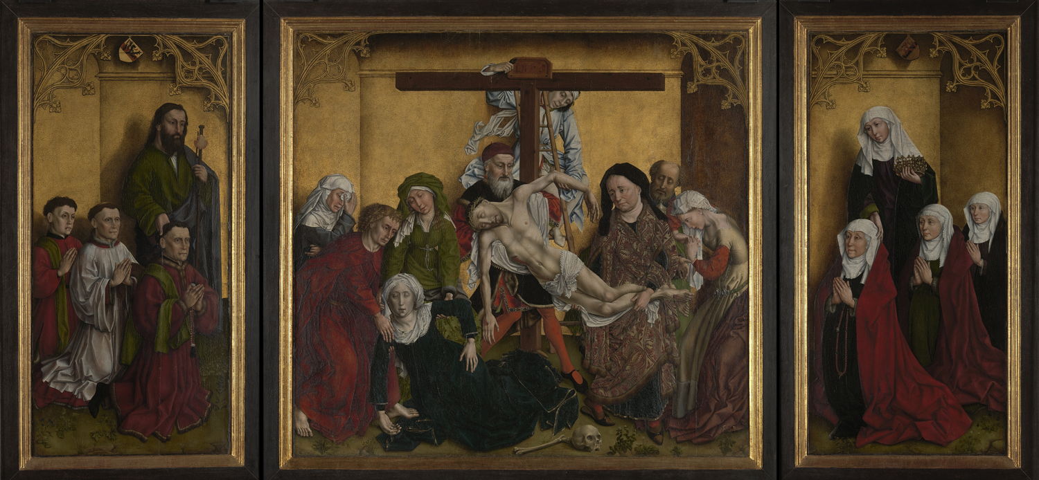 Edelheere Triptych (Triptych with the Descent of the Cross and donors), navolger van Rogier van der Weyden, c. 1443 © Lukas - Art in Flanders, foto Dominique Provost