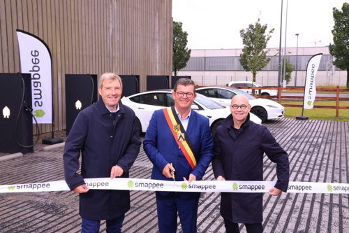 vlnr Mike Lemahieu Bart Tommelein en Stefan Grosjean