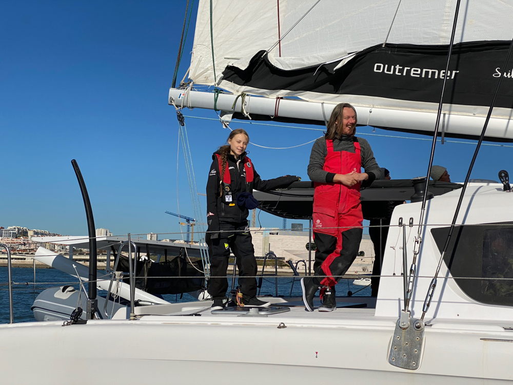 Greta Thunberg en haar vader Svante (c) BBC