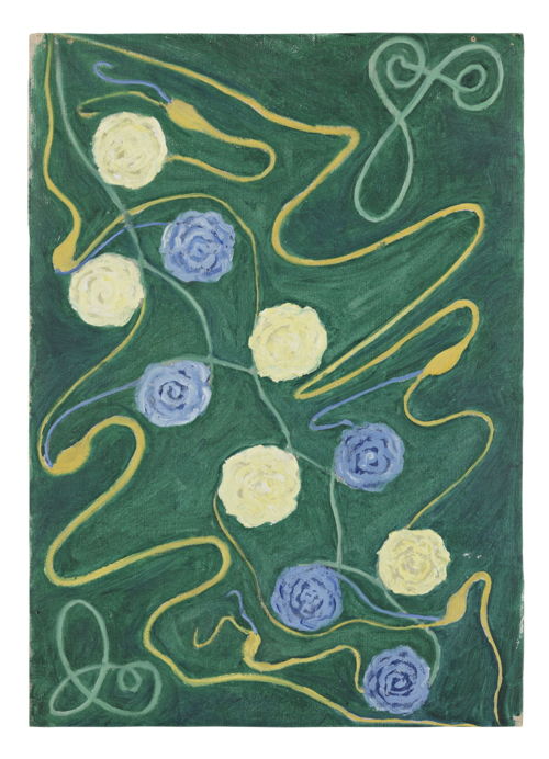 Hilma af Klint, Primordial Chaos, The WU/Rose Series, Group 1, No 14, 1906-1907, oil on canvas, HaK 14.  By courtesy of the Hilma af Klint Foundation.  Photo: The Moderna Museet, Stockholm, Sweden. 