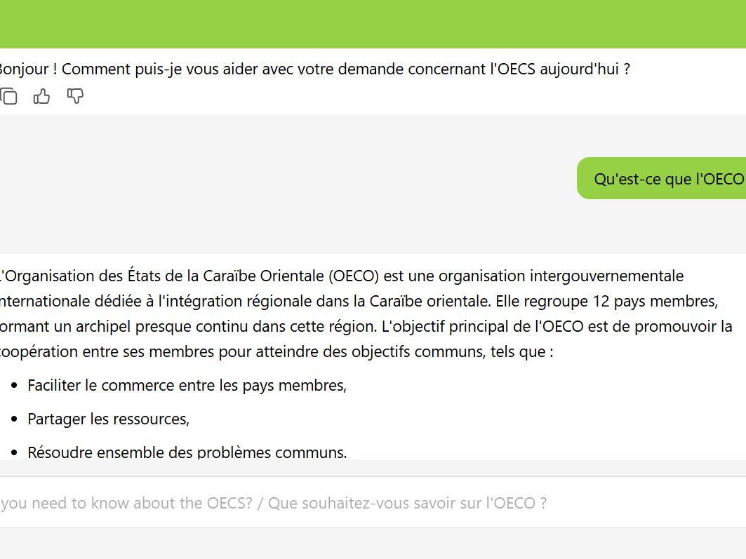 L'OECO et InnovaChat Solutions lancent un chatbot pour faciliter l'accès à l'information dans la région