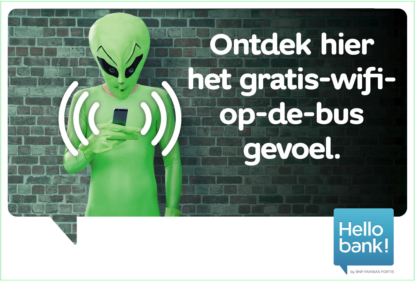 Gratis surfen op de bussen van De Lijn: affiche waaraan je een wifibus herkent.