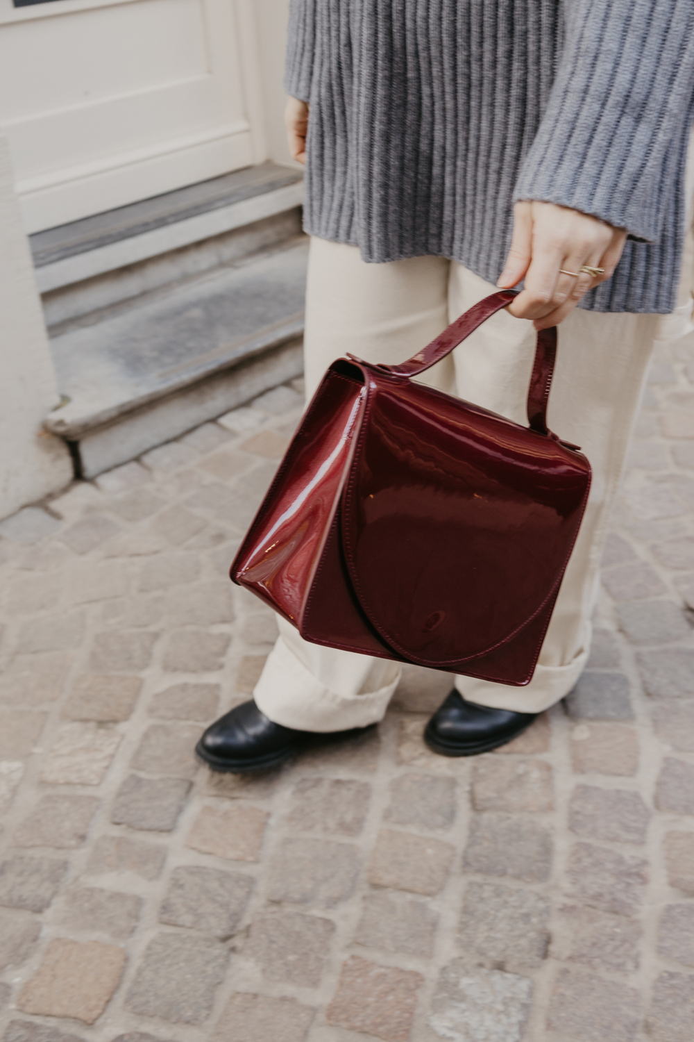 Mieke Dierckx - Mini Briefcase Wine Laqué - €475