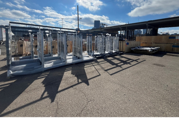 PRTX shelters frames wrapped in plastic PRTX shelters frames wrapped in plastic