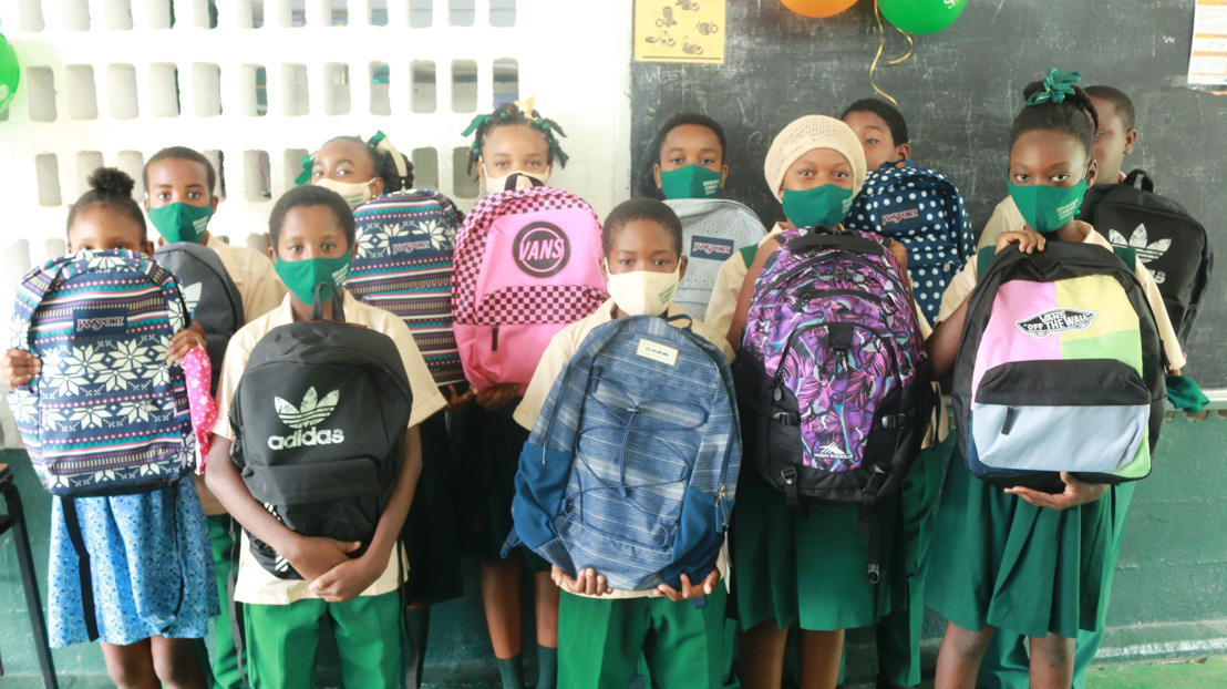OECS Commission donates school supplies, masks and face shields to Des Barras Combined School