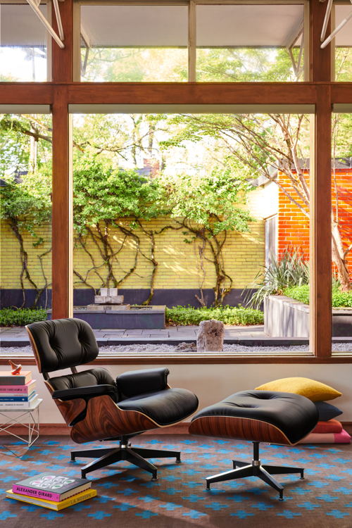 The Eames Lounge Chair with Bamboo-based leather in Black