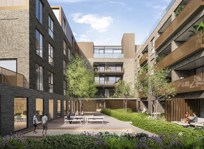 Ontwerpbeeld van de buitenpatio
