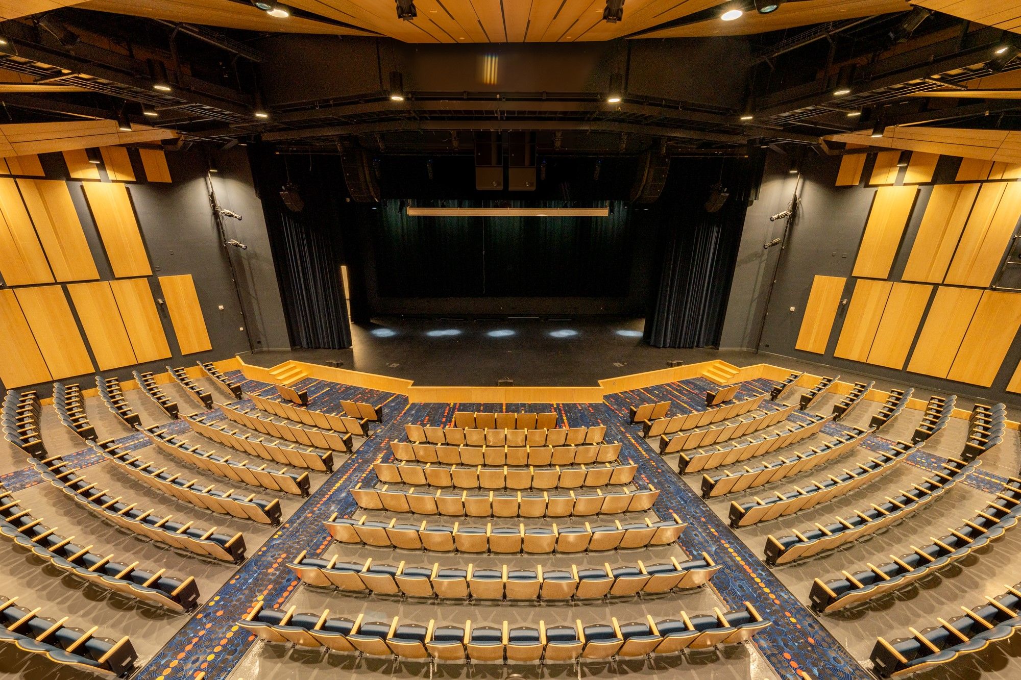 Rear-to-front view of completed MC3 Theater from the new balcony