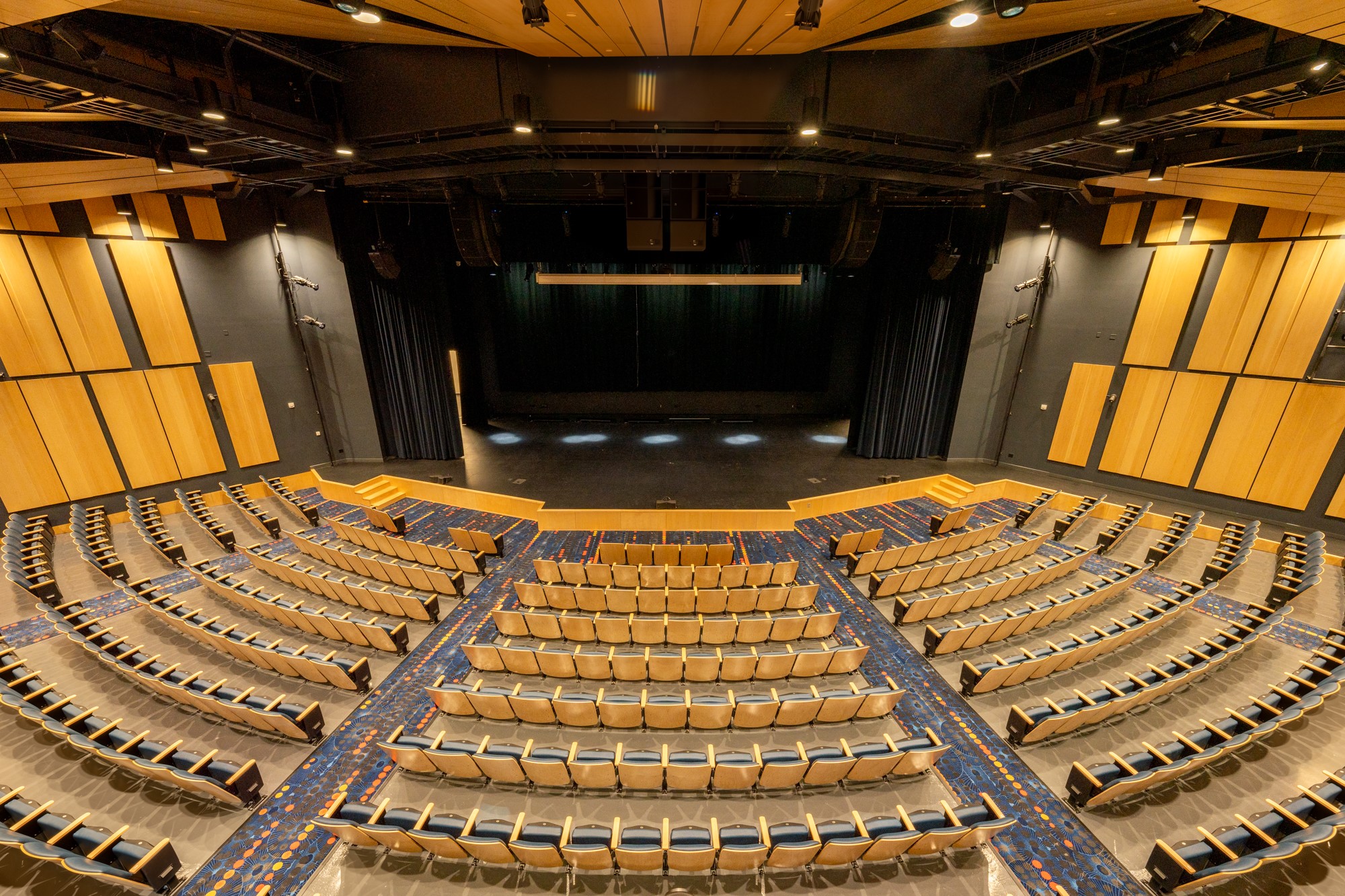 Rear-to-front view of completed MC3 Theater from the new balcony