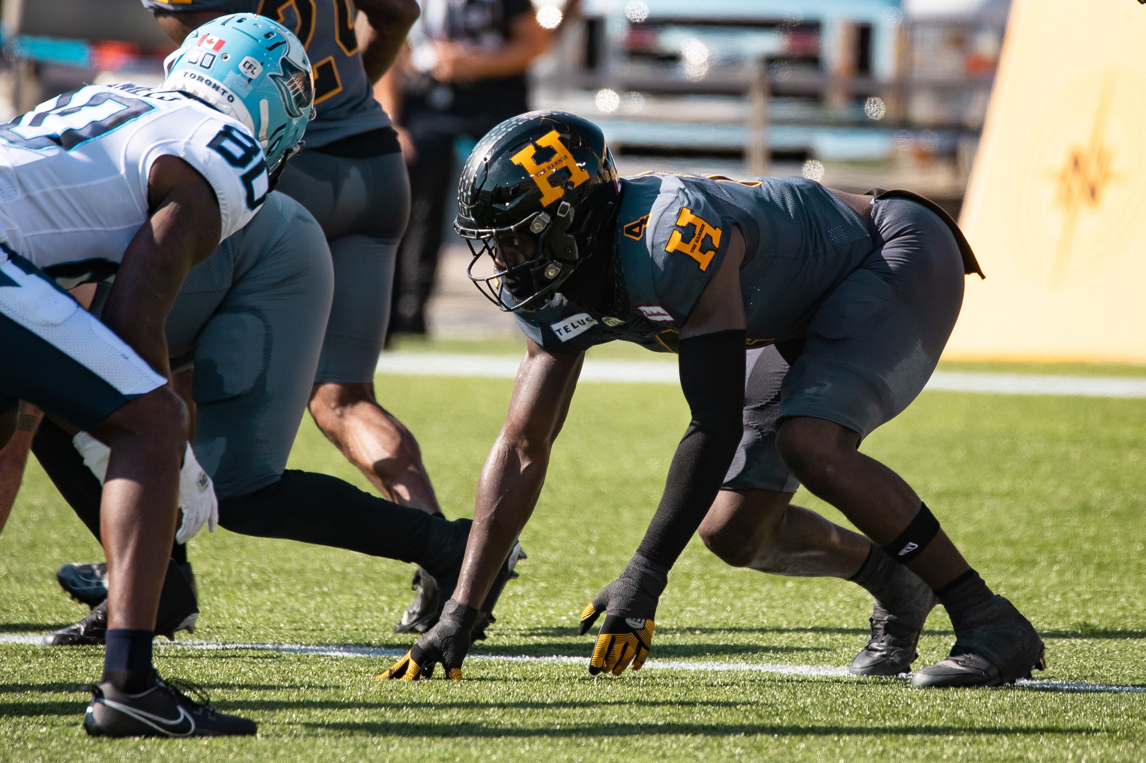 Kongbo lines up for the Tiger-Cats in 2023 \ Photo Courtesy: Hamilton Tiger-Cats