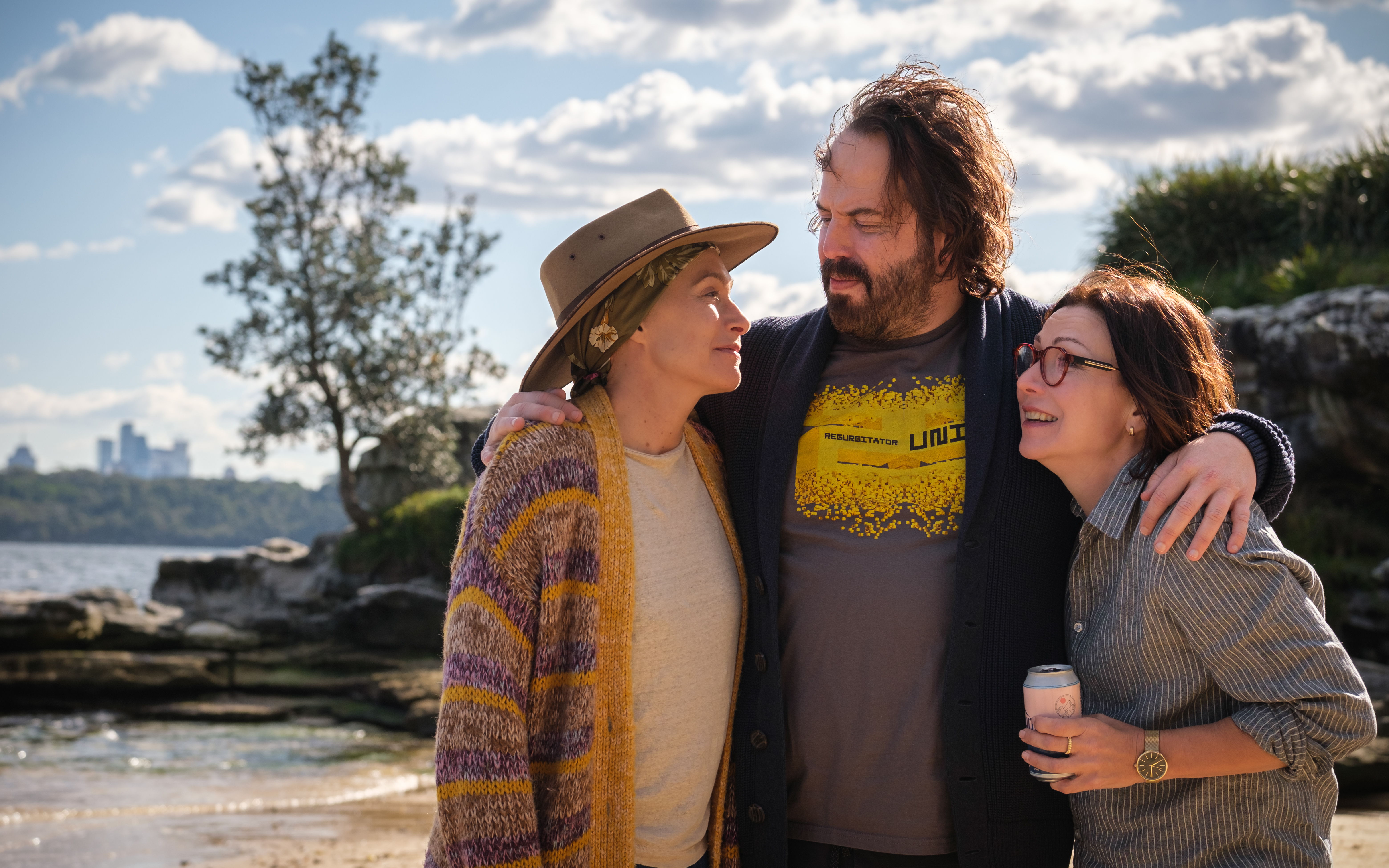 L-R: Claudia Karvan, Angus Sampson and Anita Hegh