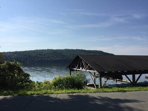 View of Morey Mountain from across Lake Morey