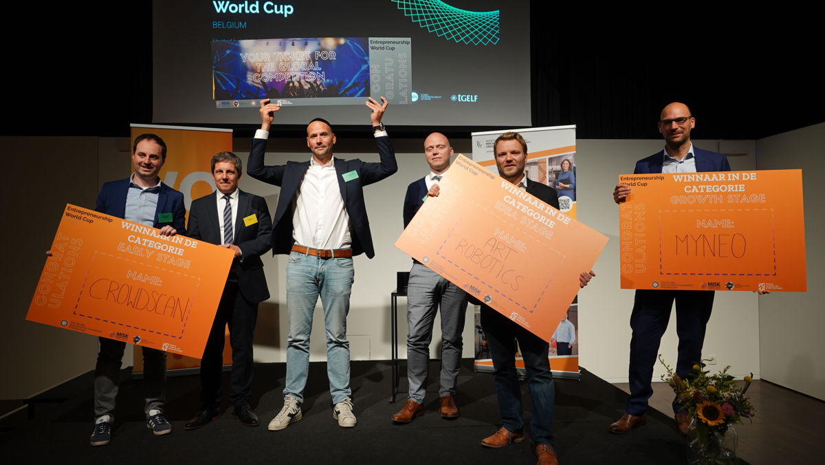 De winnaars van 2021: Art Robotics voor de halve finale Idea Stage, Crowdscan voor de halve finale Early Stage en Myneo voor de halve finale Growth Stage. Bingli werd uitgeroepen tot Belgische winnaar.