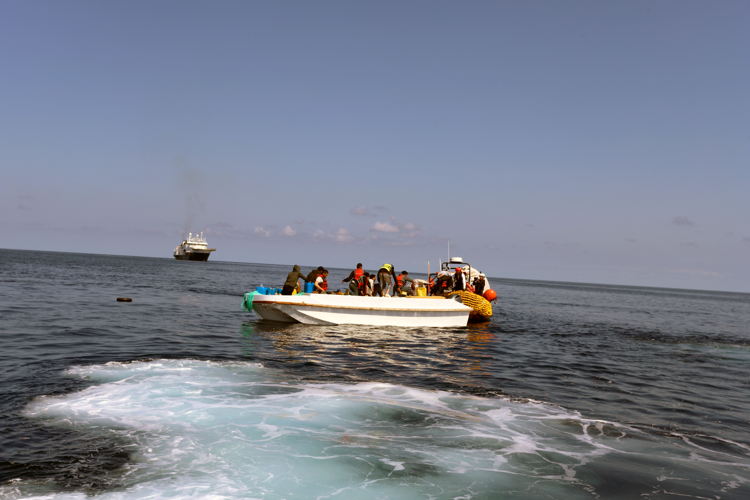 171 people are now safe aboard #GeoBarents after being rescued from 2 nearby boats this morning. Copyright: MSF/Stefan Pejovic