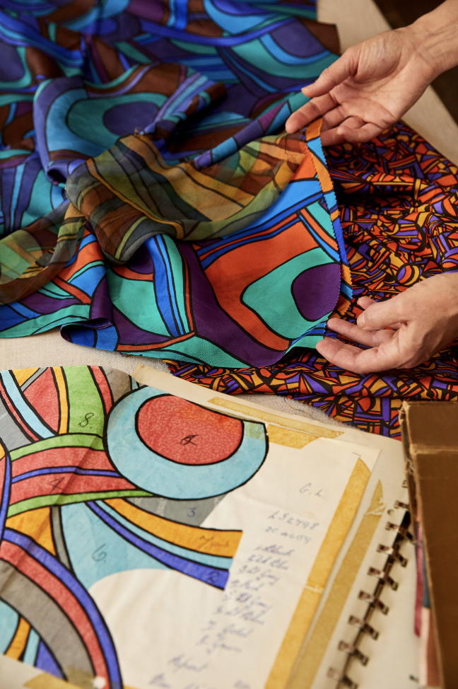 © Liberty Retail Limited, 2023 Print impression and Bernard Nevill designed fabrics, c. 1966 Liberty Archive (Image courtesy of Thames & Hudson)