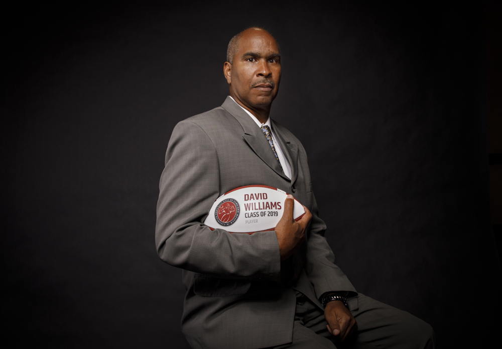 David Williams, intronisé au Temple de la renommée du football canadien en 2019 dans la catégorie des joueurs. Crédit photo : LCF.ca/Kevin Sousa.