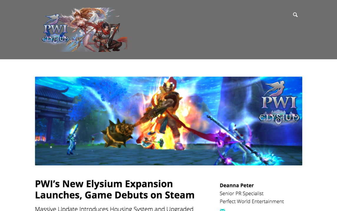 PWI’s New Elysium Expansion Launches, Game Debuts on Steam