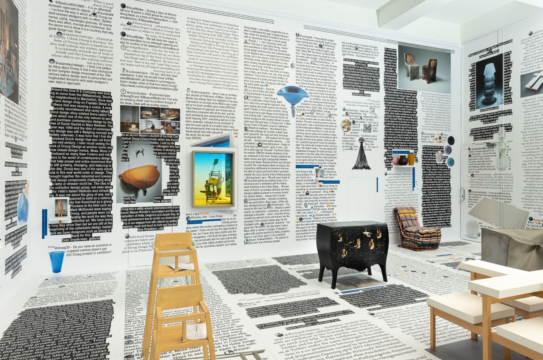 Install imagery for "Droog30: Design or non-design?" at Triennale Milano