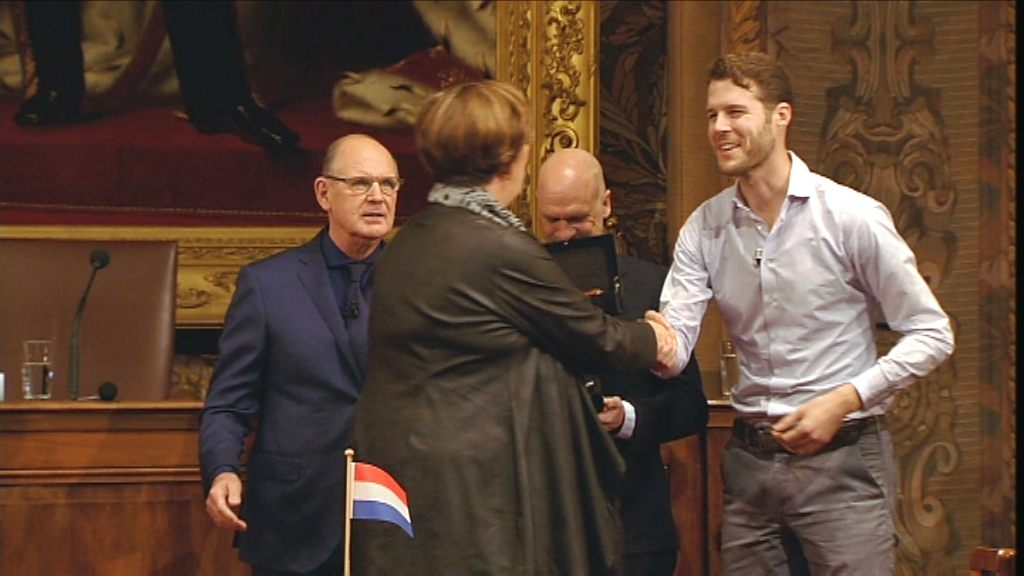 Het Groot Dictee - De Nederlandse winnaars Frank Ketelaer en Mark Beumer - (c) Men at work / VRT