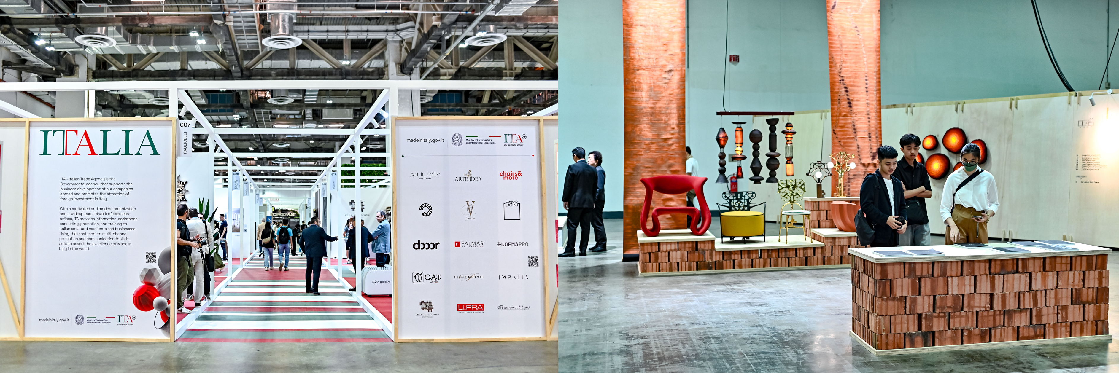 From left: Italia Geniale and EMERGE@FIND at FIND – Design Fair Asia. Photo courtesy of FIND – Design Fair Asia.