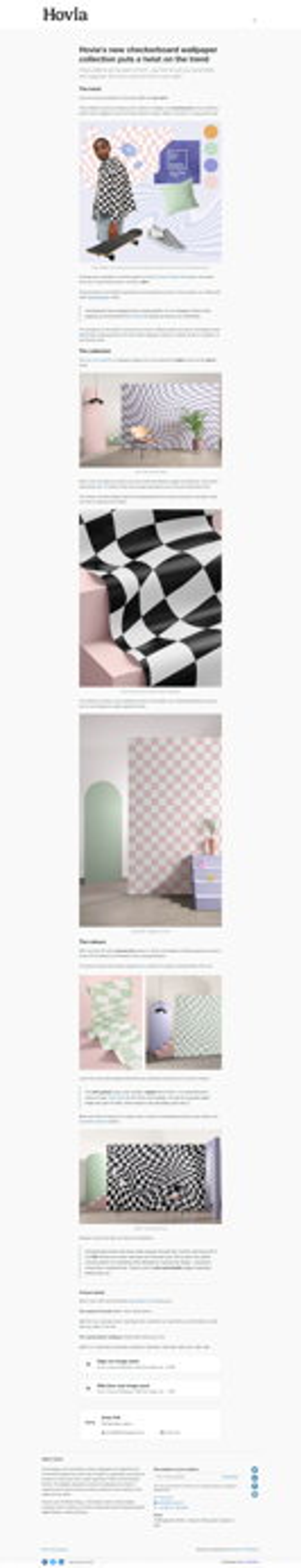 Hovia's new checkerboard wallpaper collection puts a twist on the trend