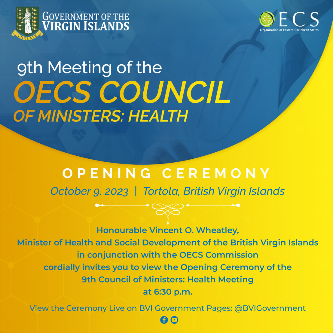 [Media Invitation] Opening Ceremony and Press Briefing of the 9th OECS Council of Ministers: Health
