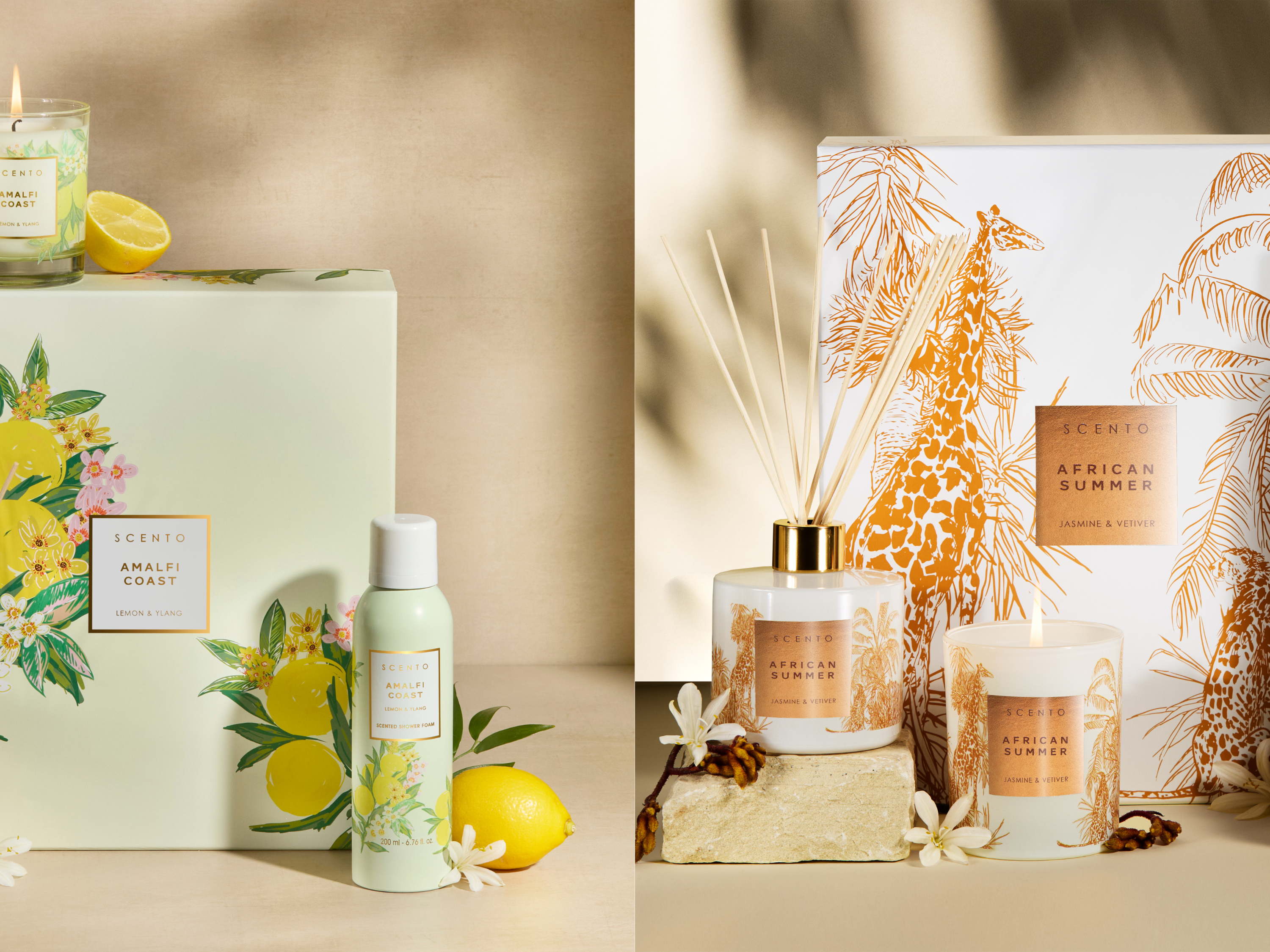 Accueillez le printemps et l'été dans votre intérieur avec les nouvelles collections SCENTO: Amalfi Coast et African Summer