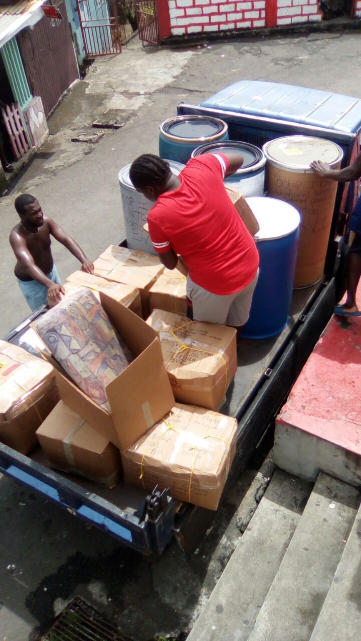 Relief supplies being loaded destined for the BVI