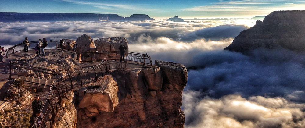 A rare total cloud inversion was seen on November 29, 2013 by visitors to Grand Canyon National Park. This view is from Mather Point on the South Rim. Cloud inversions are formed through the interaction of warm and cold air masses. AKG5462226 © akg-images / Science Source