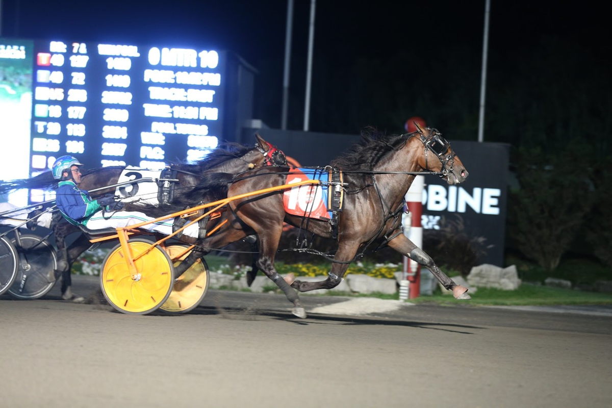 Andy & Julie Miller's Venerate winning the 2020 Mohawk Million. Team Miller will have an opportunity to earn the last slot in this year's event with French Wine in Saturday's William Wellwood Memorial.  Photo by New Image Media