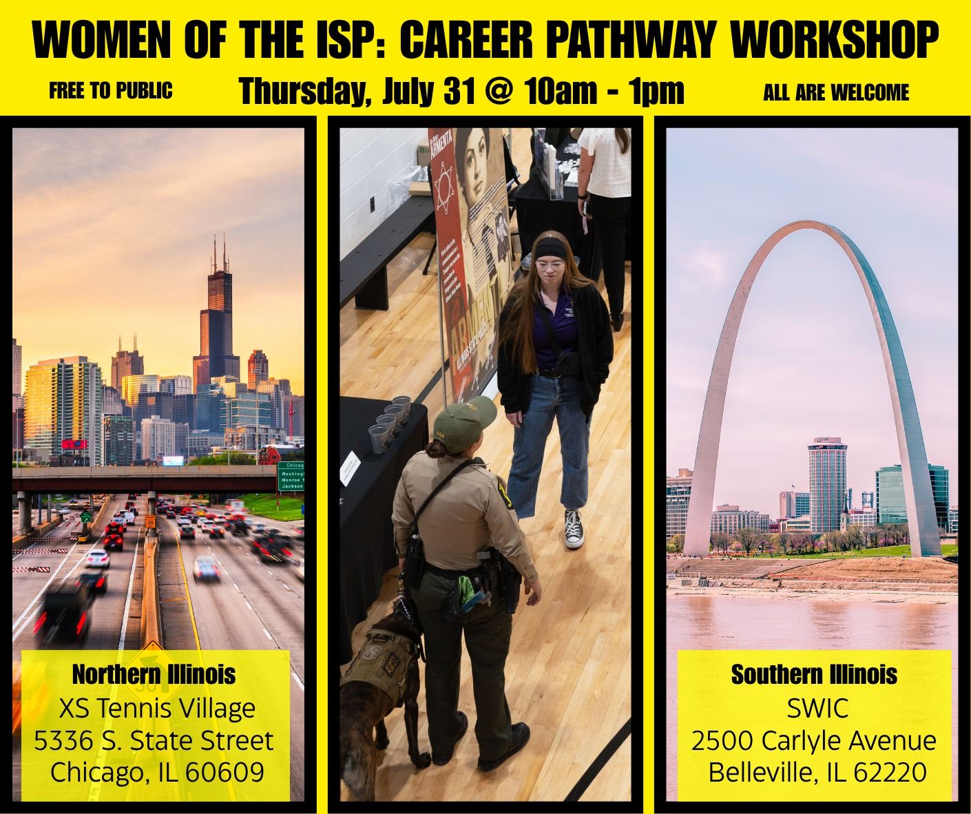 ILLINOIS STATE POLICE HOSTING WOMEN-LED RECRUITING EVENTS IN BELLEVILLE AND CHICAGO