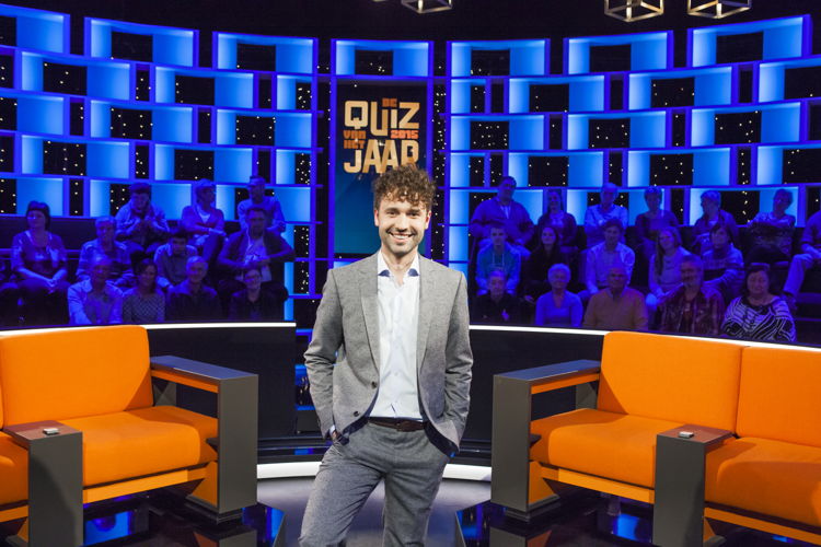 Thomas Vanderveken in De quiz van het jaar.
(c) VRT