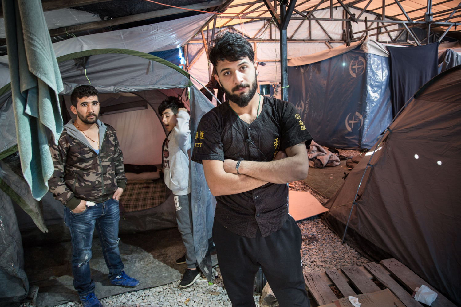Portrait of Sarmad, 23, from Iraq


Sarmad left his country because of the security situation. He lived in Turkey for a short time but decided to try and reach Europe.

He has lived inside Moria camp for the past eight months and he works as a barber to collect some money to live.

“… I am not talking only about myself, I am talking about all the refugees. Their life is difficult here, you can see, we live in tents. There have been problems here, some people died because of fire…we have had enough of war and of destruction, of explosions and killings every day, and of the houses collapsing on our heads. And we have come straight into psychological warfare.

Maybe we should come back to our country, then? That's it, maybe if we are going to die, we should die in our country.”