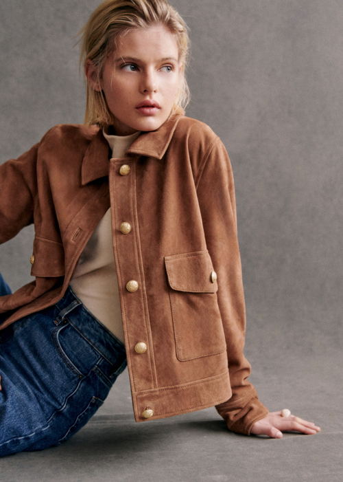 Sézane - Veste TERRY Camel daim