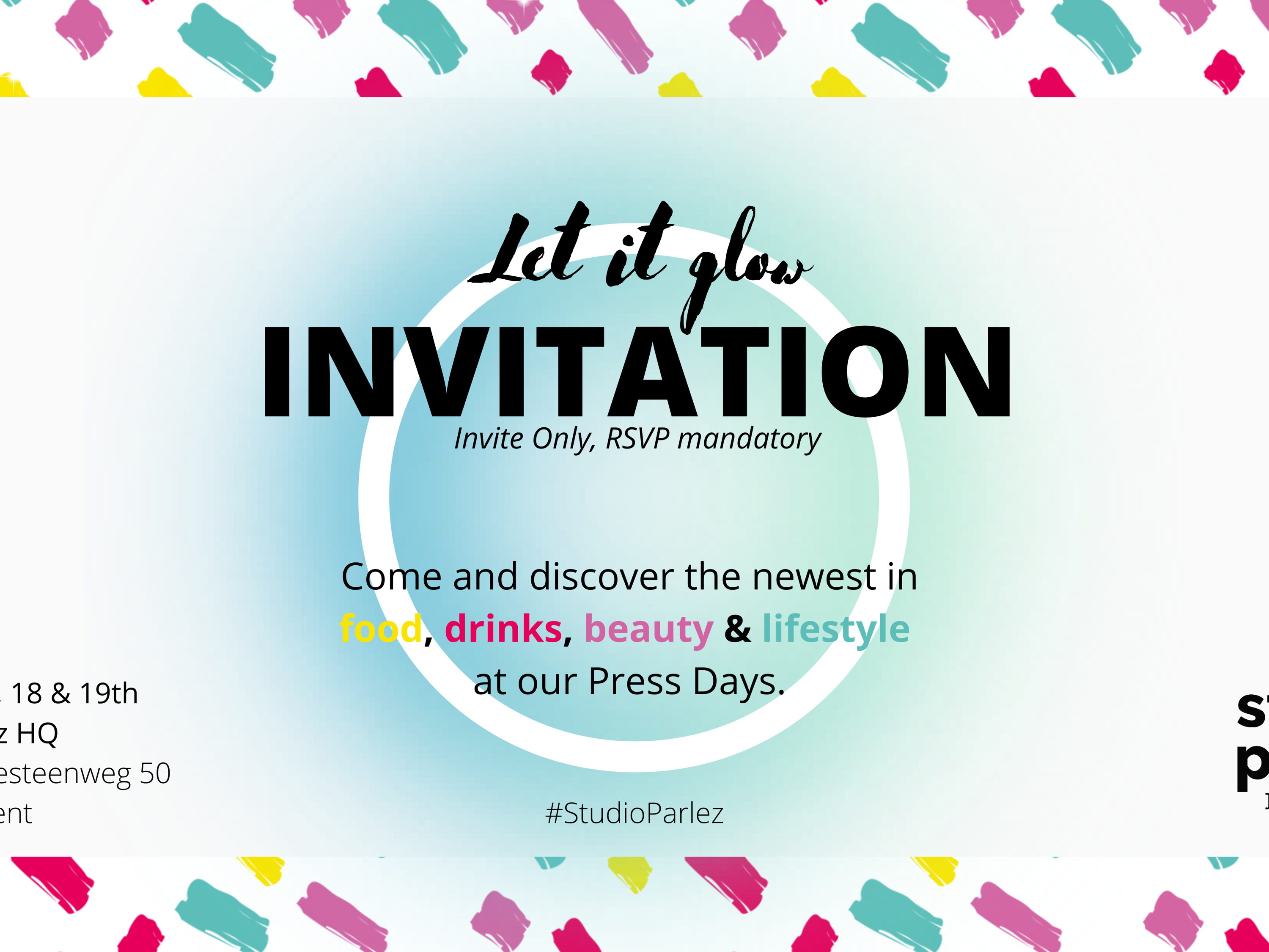 Reminder - You're invited to our Studio Parlez Press Days